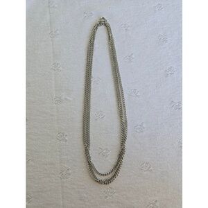Silver-tone Multi-Wrap 48" Chain Necklace Vintage